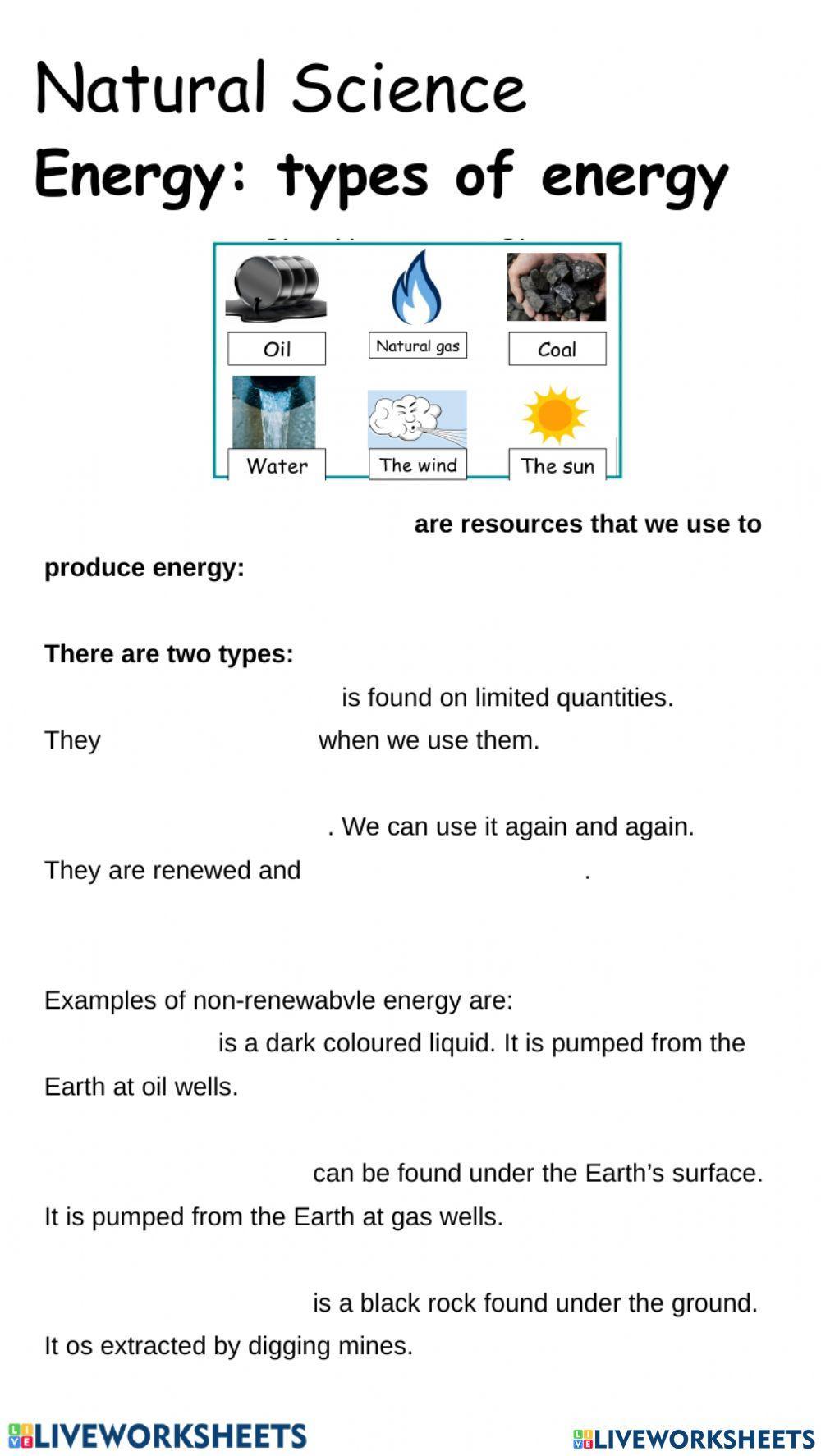 Types of energy sources