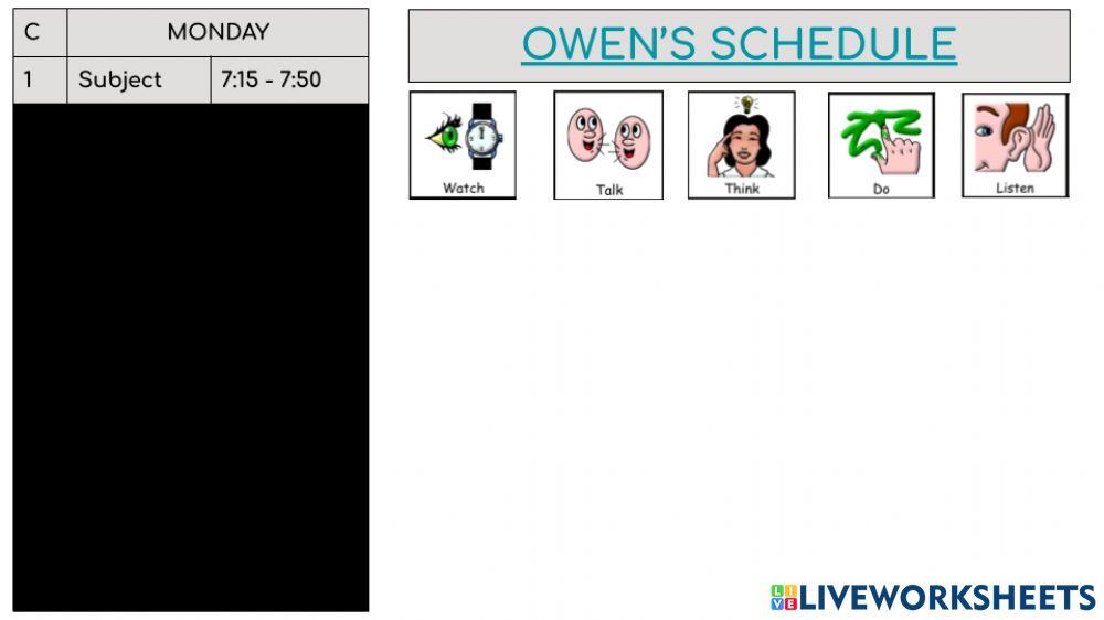 Owen Schedule