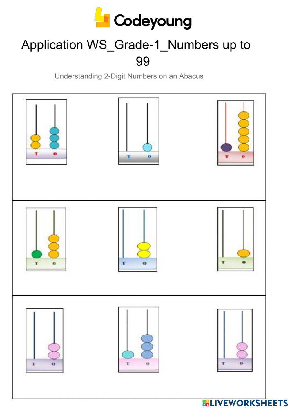 Understanding 2-Digit Numbers on an Abacus-Advance CW