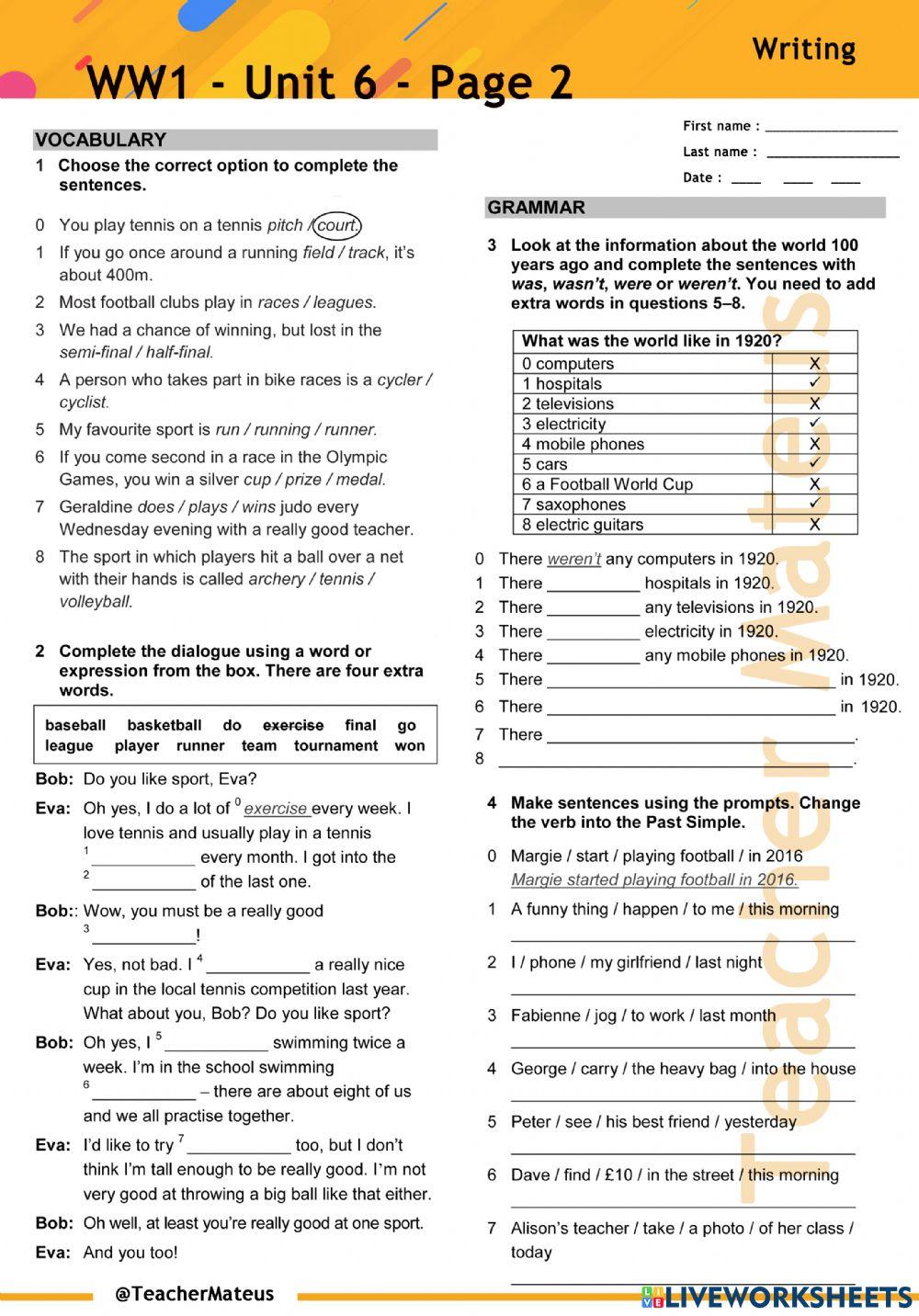 WW1 - Unit 6 - Page 2