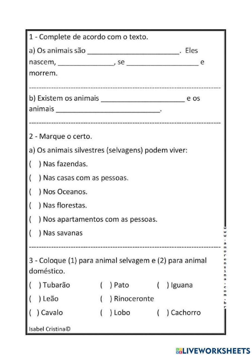Atividade animais