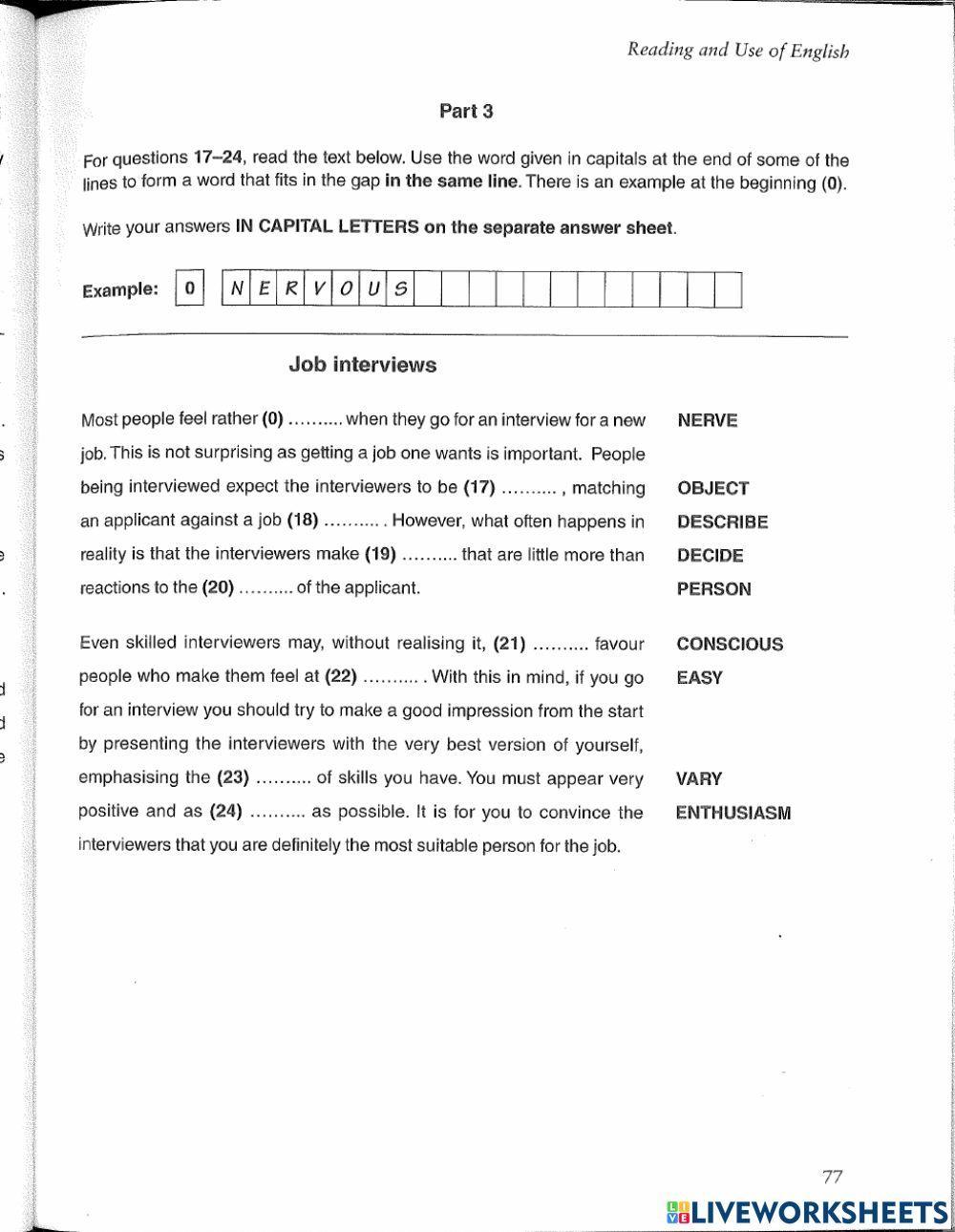 FCE Use of English Test