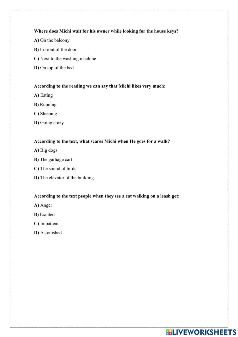 Reading comprehension