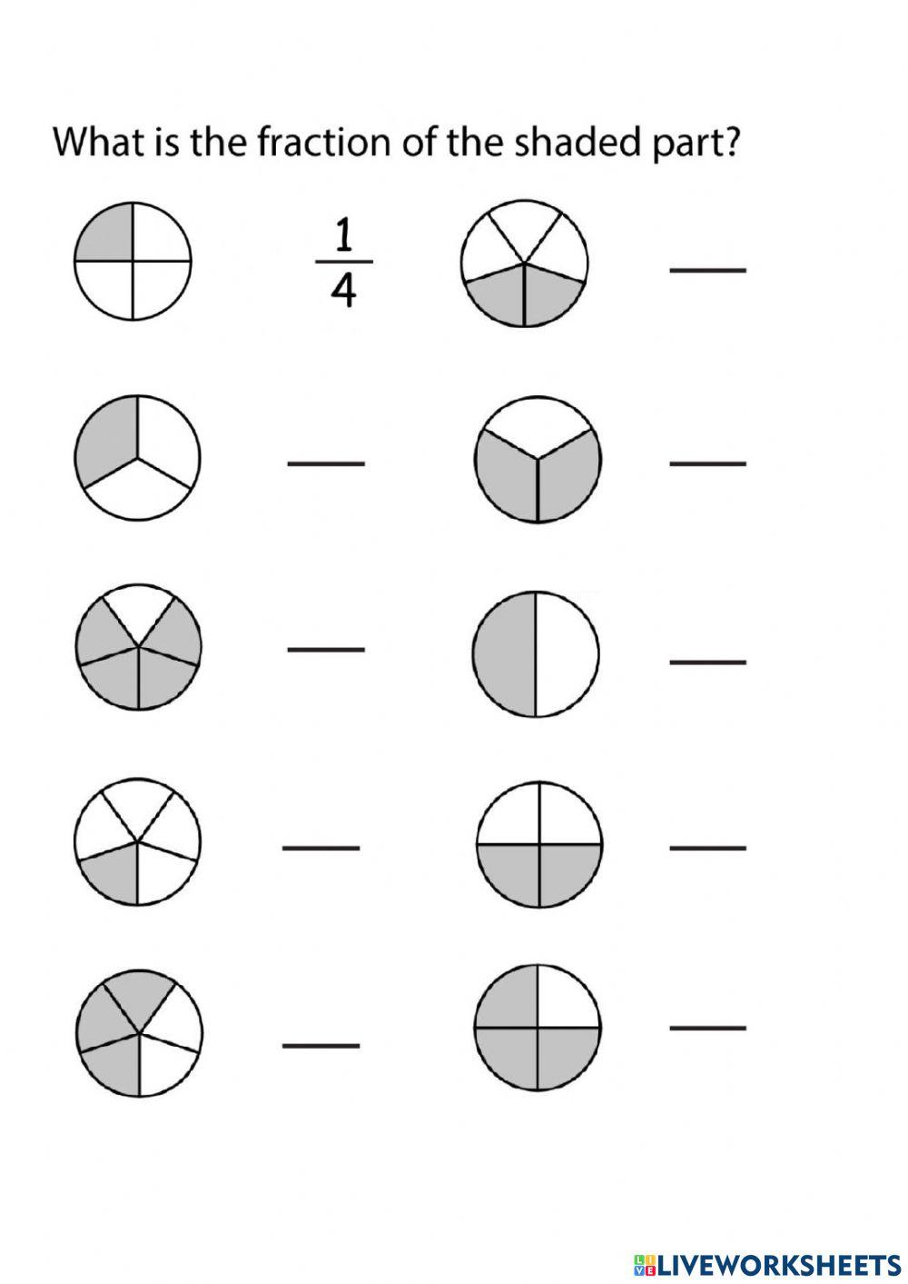 Live worksheet fractions