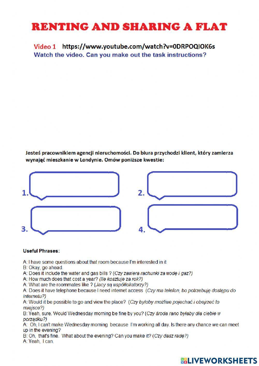 Renting and sharing a flat