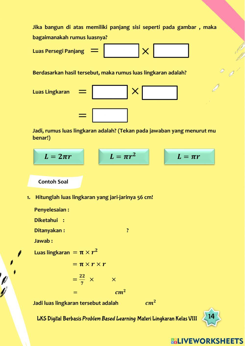 LKS Lingkaran - Keliling dan Luas Lingkaran