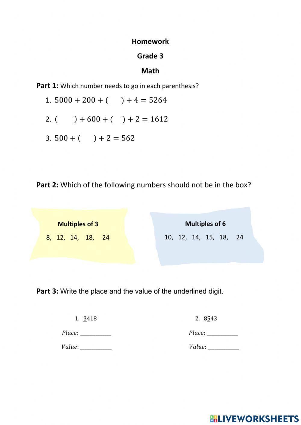 Numbers and Multiples