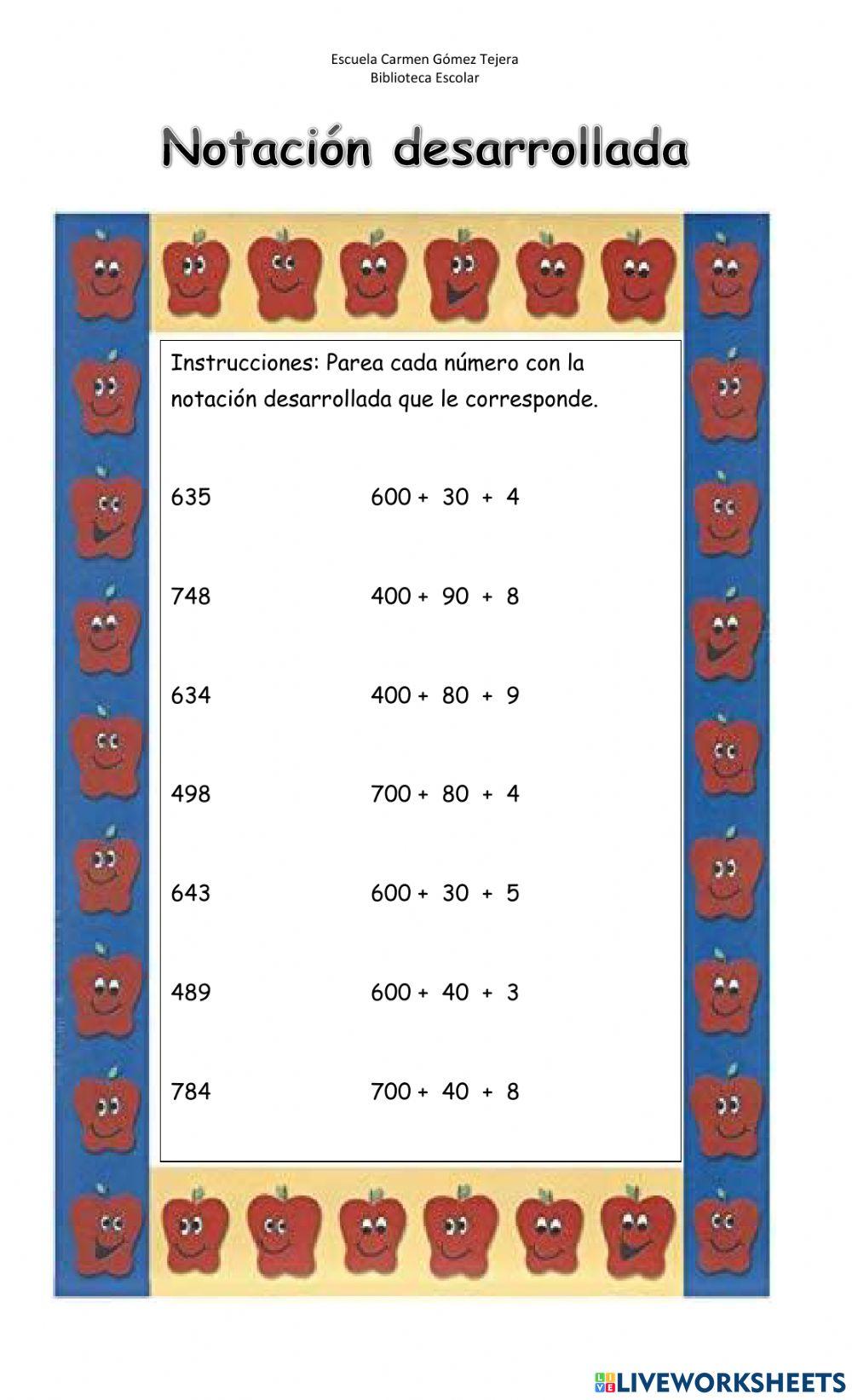 Notación desarrollada