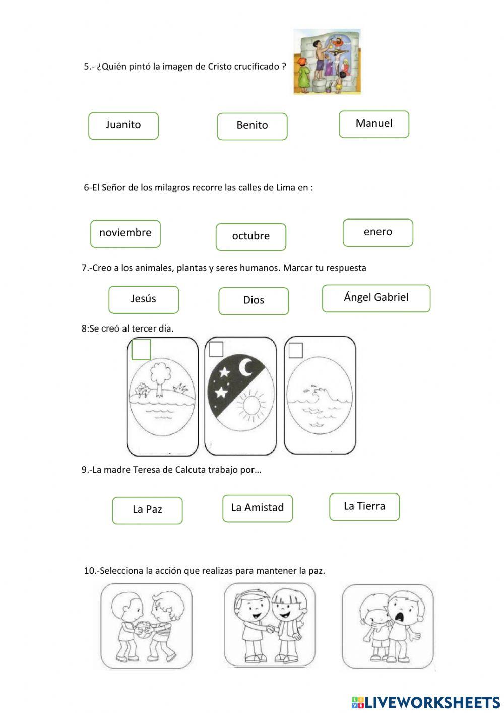 Evaluacion bimestral de religion