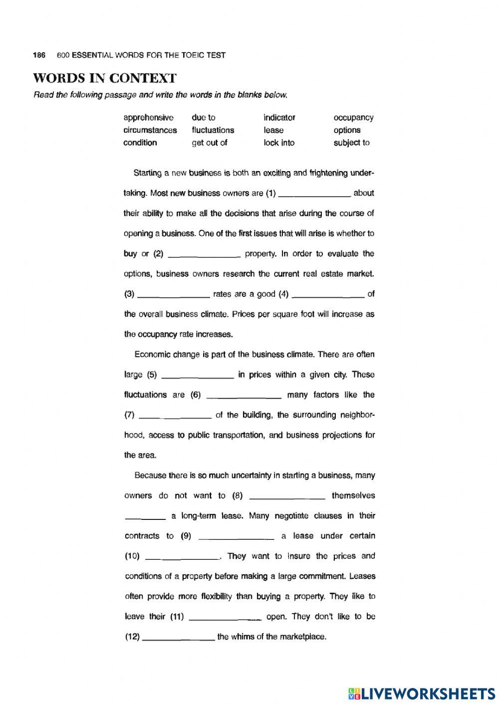 LESSON 30. Renting & Leasing worksheet | Live Worksheets