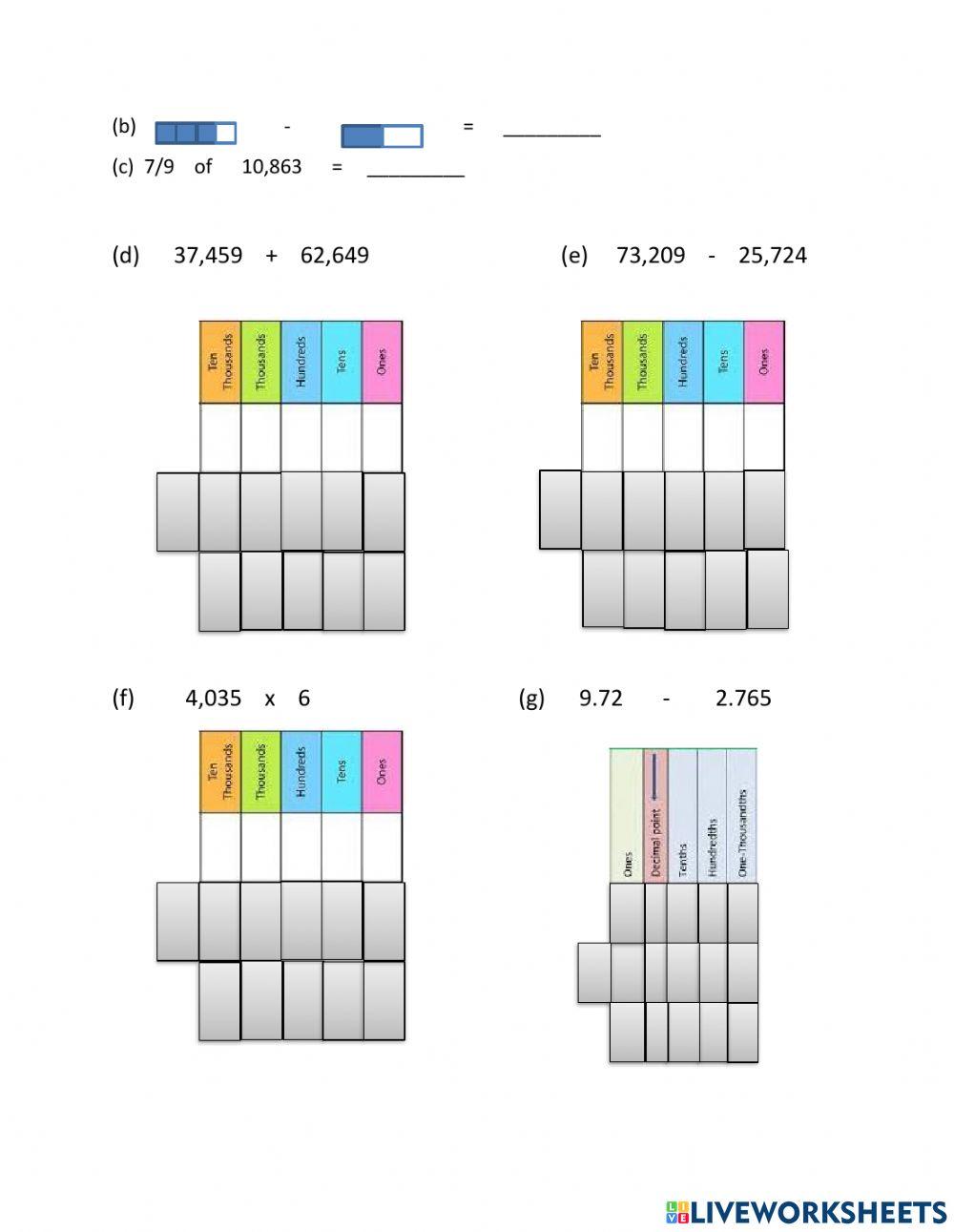 Maths First term evaluation for Year 4