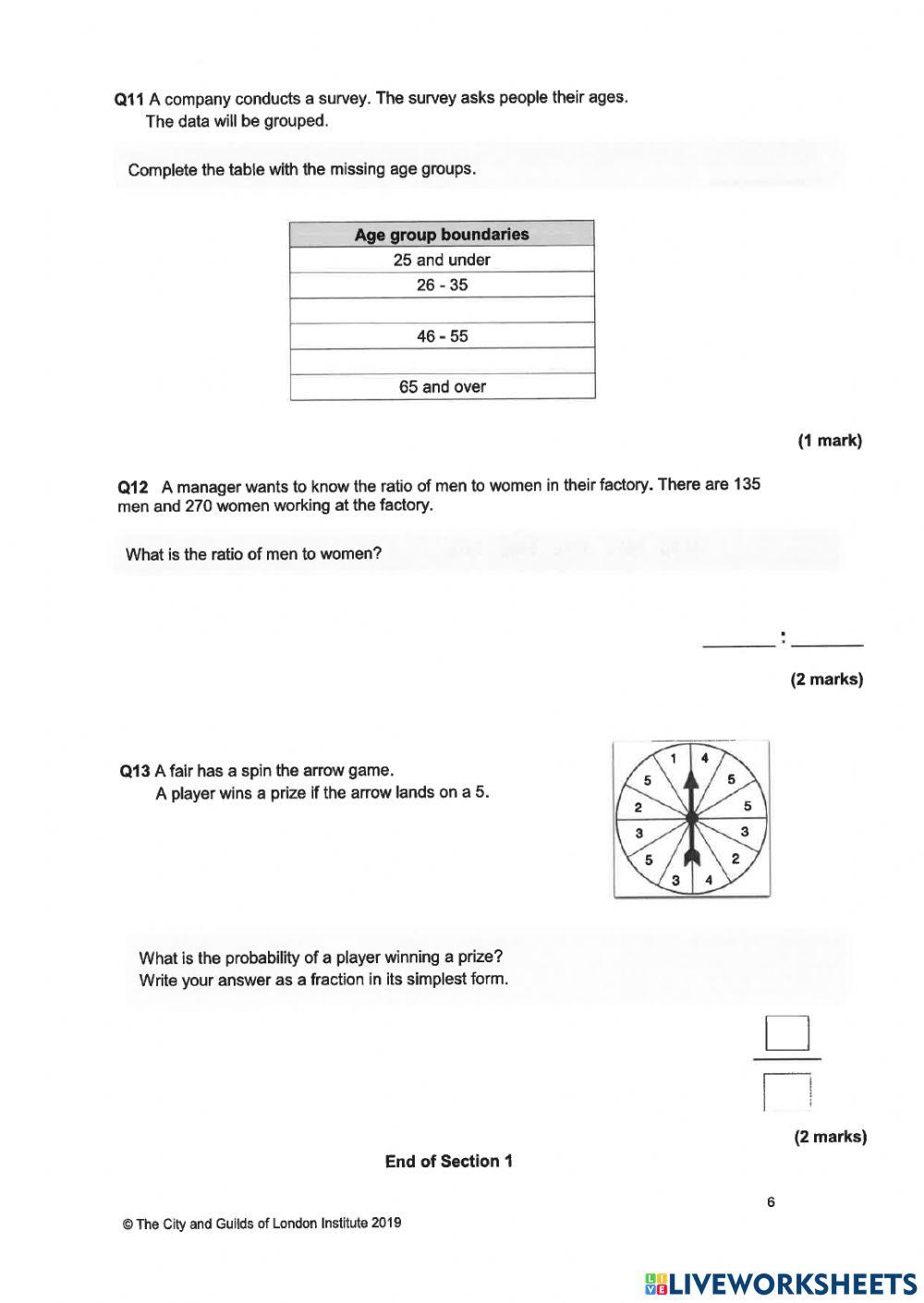 Maths Non-Calculator Exam Paper