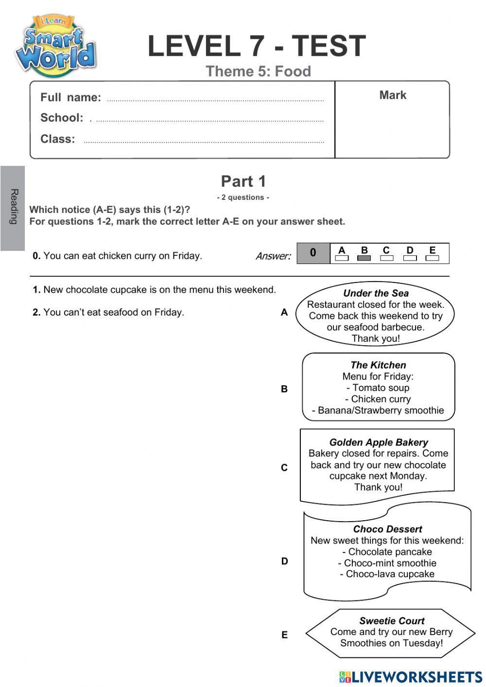 Test-Theme 5-Reading
