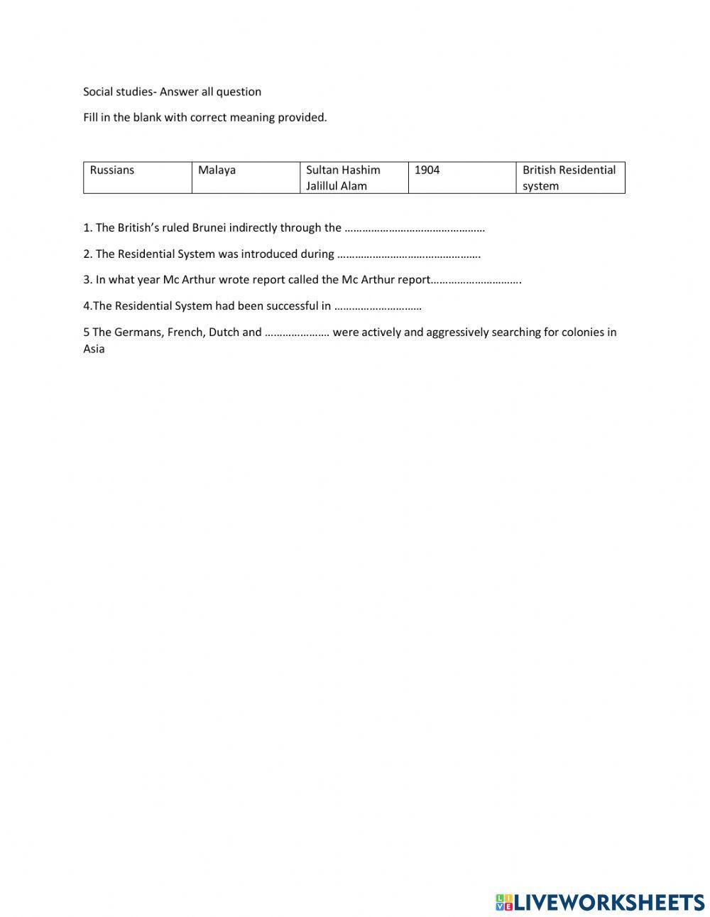 The residential system