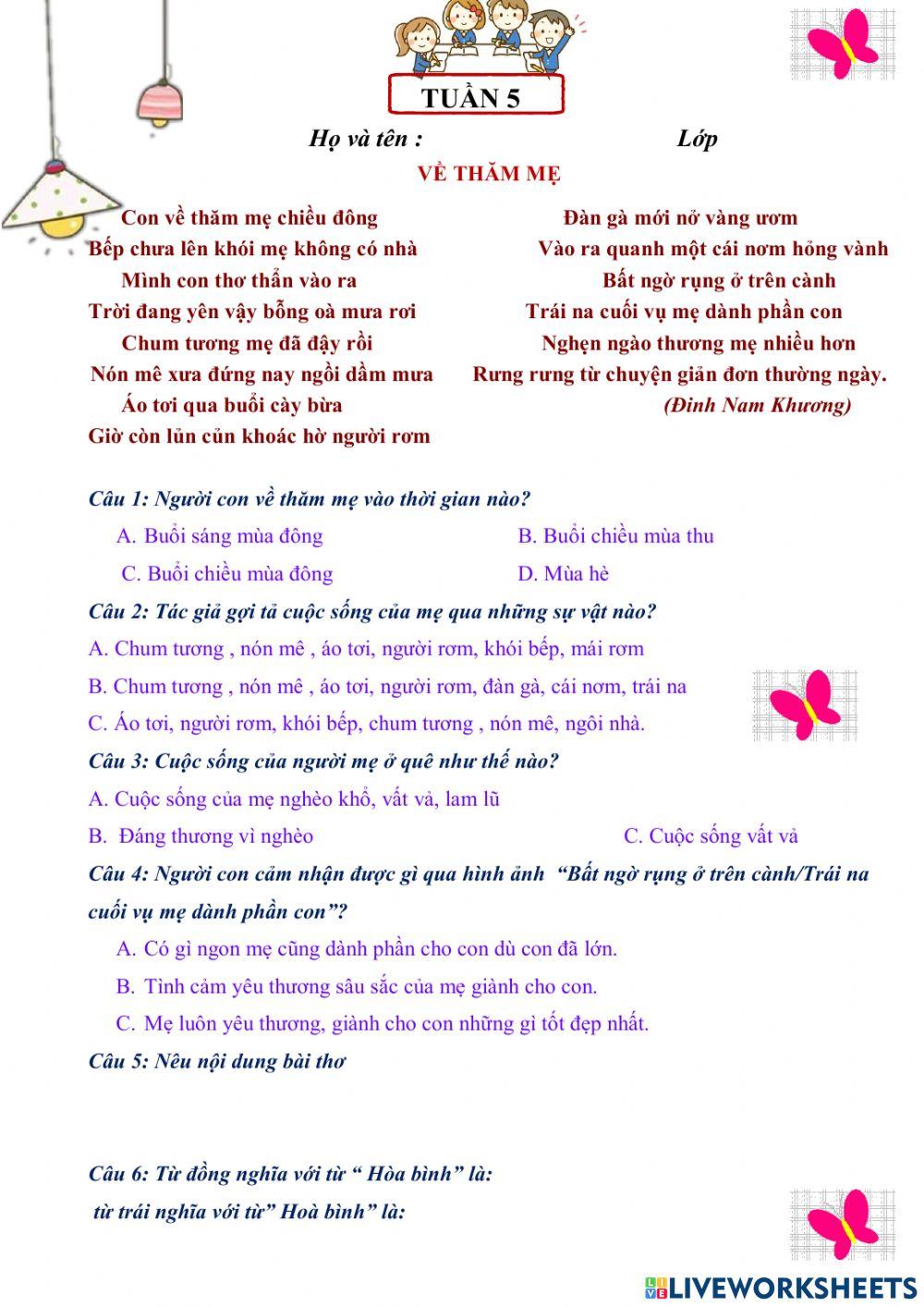 Tiếng việt cuối tuần 5