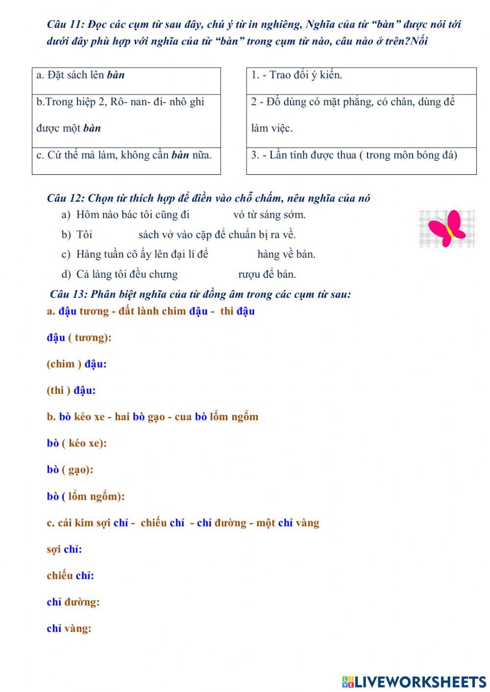 Tiếng việt cuối tuần 5