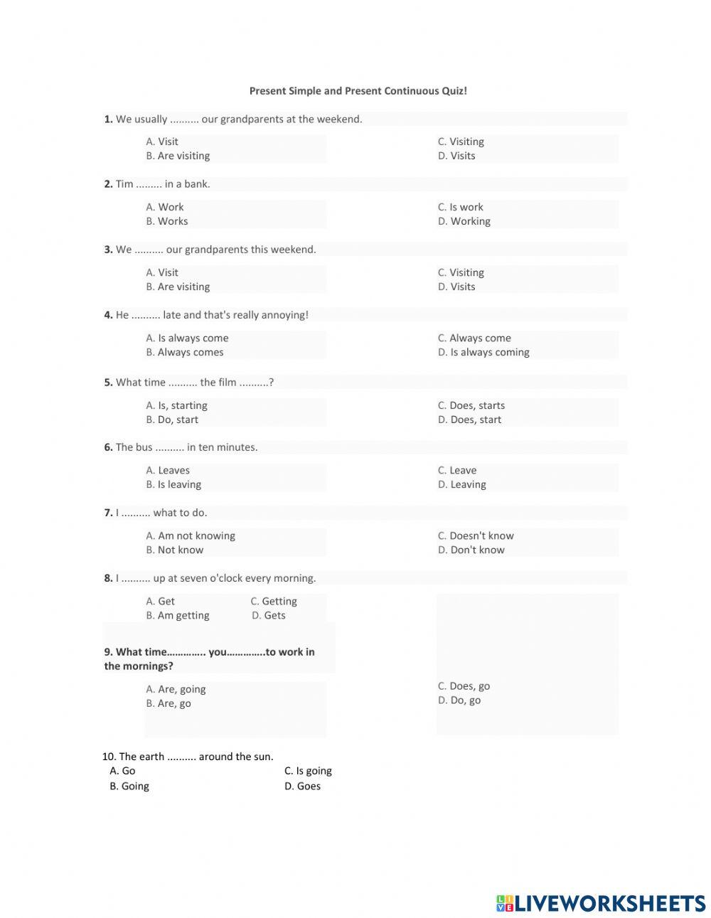 Past Simple Quiz Wordwall