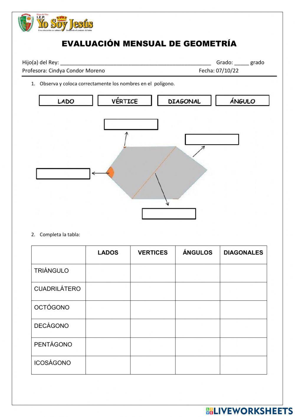 Evaluación de geometría