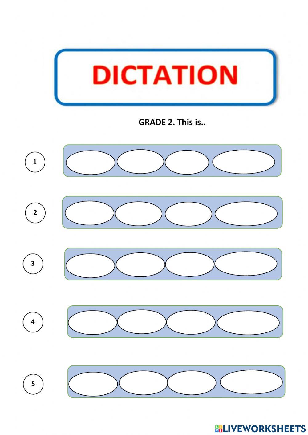 Dictation: grade 2. This is...
