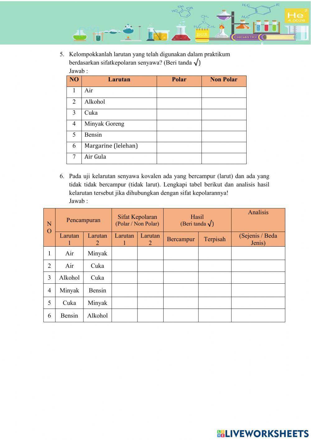 LKPD Percobaan Kepolaran Senyawa