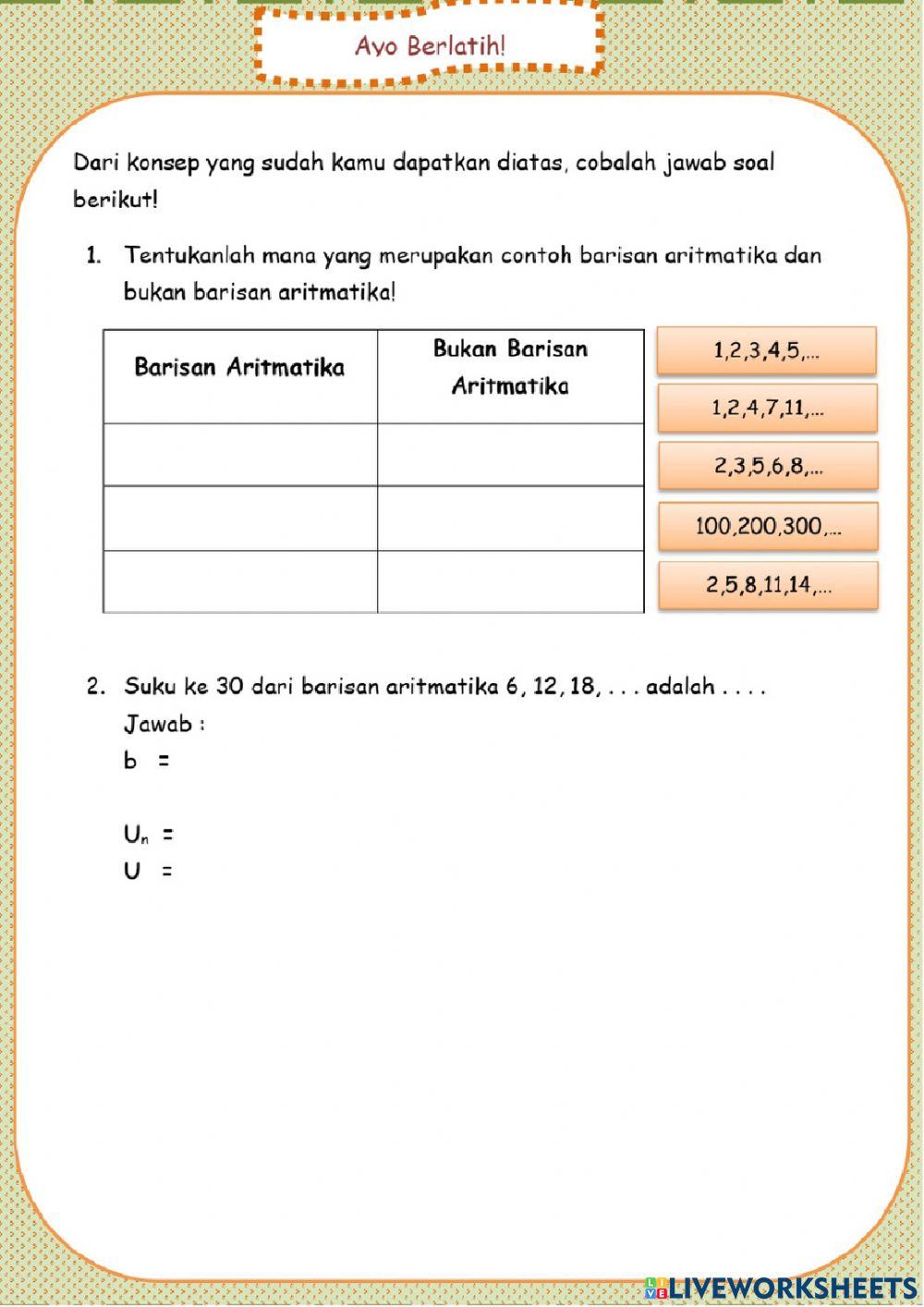 Barisan Aritmatika Per 2