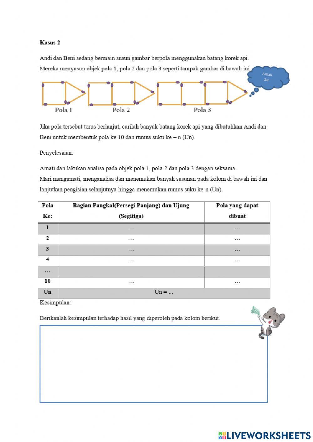 Barisan dan Deret Pola Bilangan Per 1