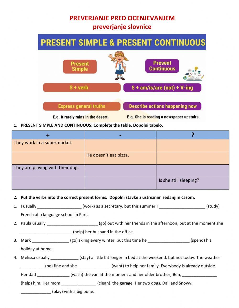 9. razred - preverjanje znanja - slovnica