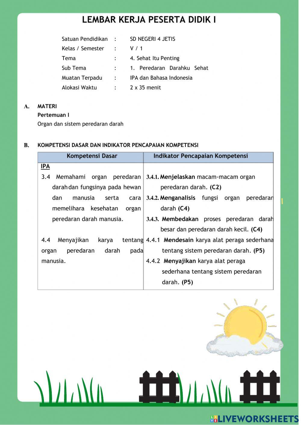LKPD Sistem Peredaran Darah Manusia