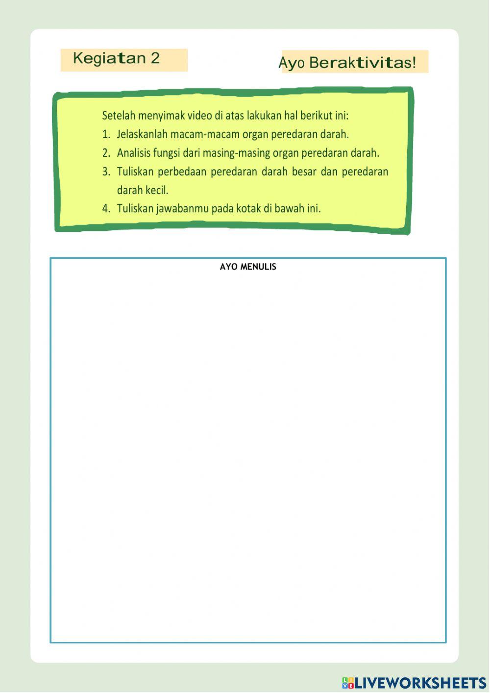 LKPD Sistem Peredaran Darah Manusia