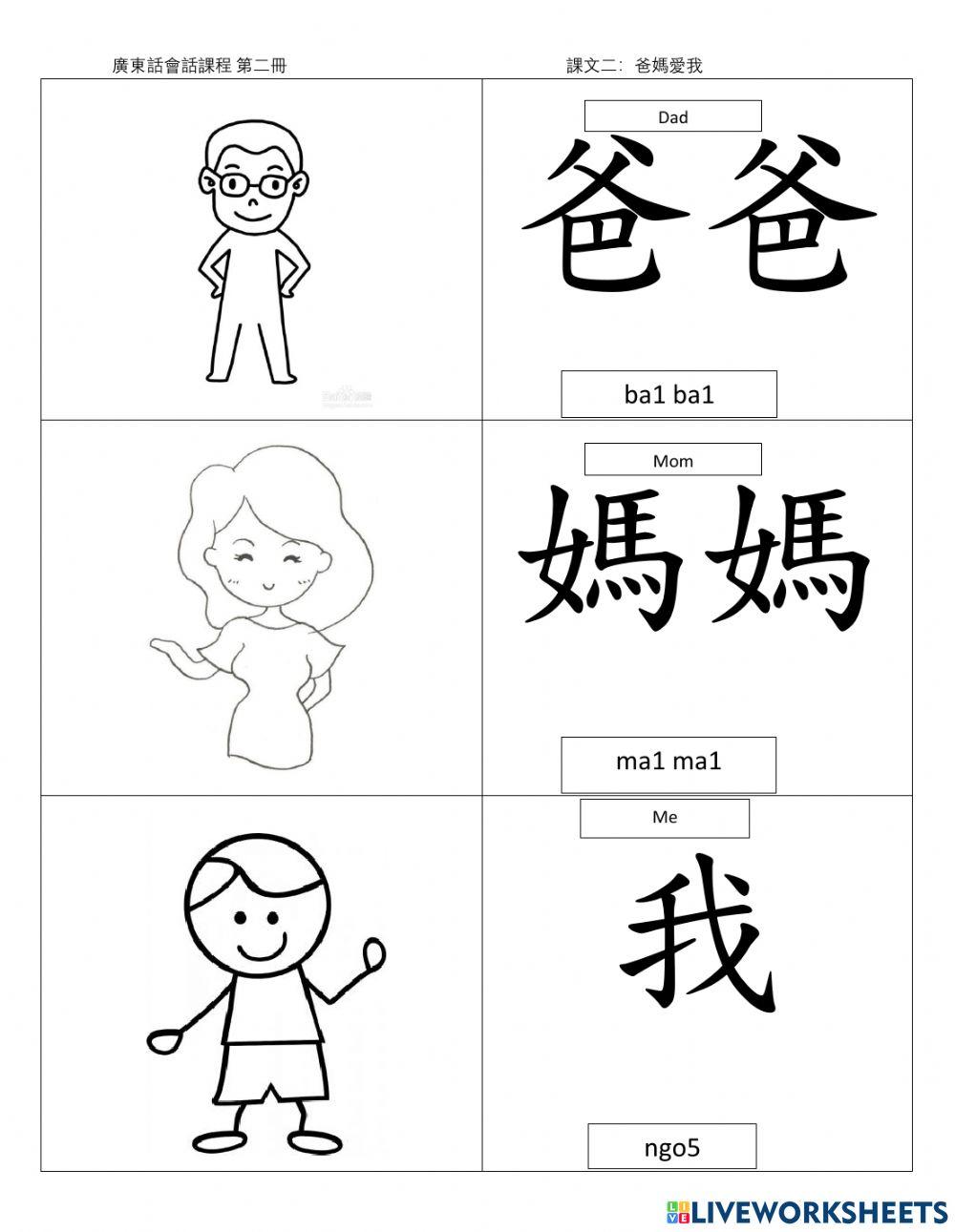 Mon Sheong Chinese School C2 l2 flash card