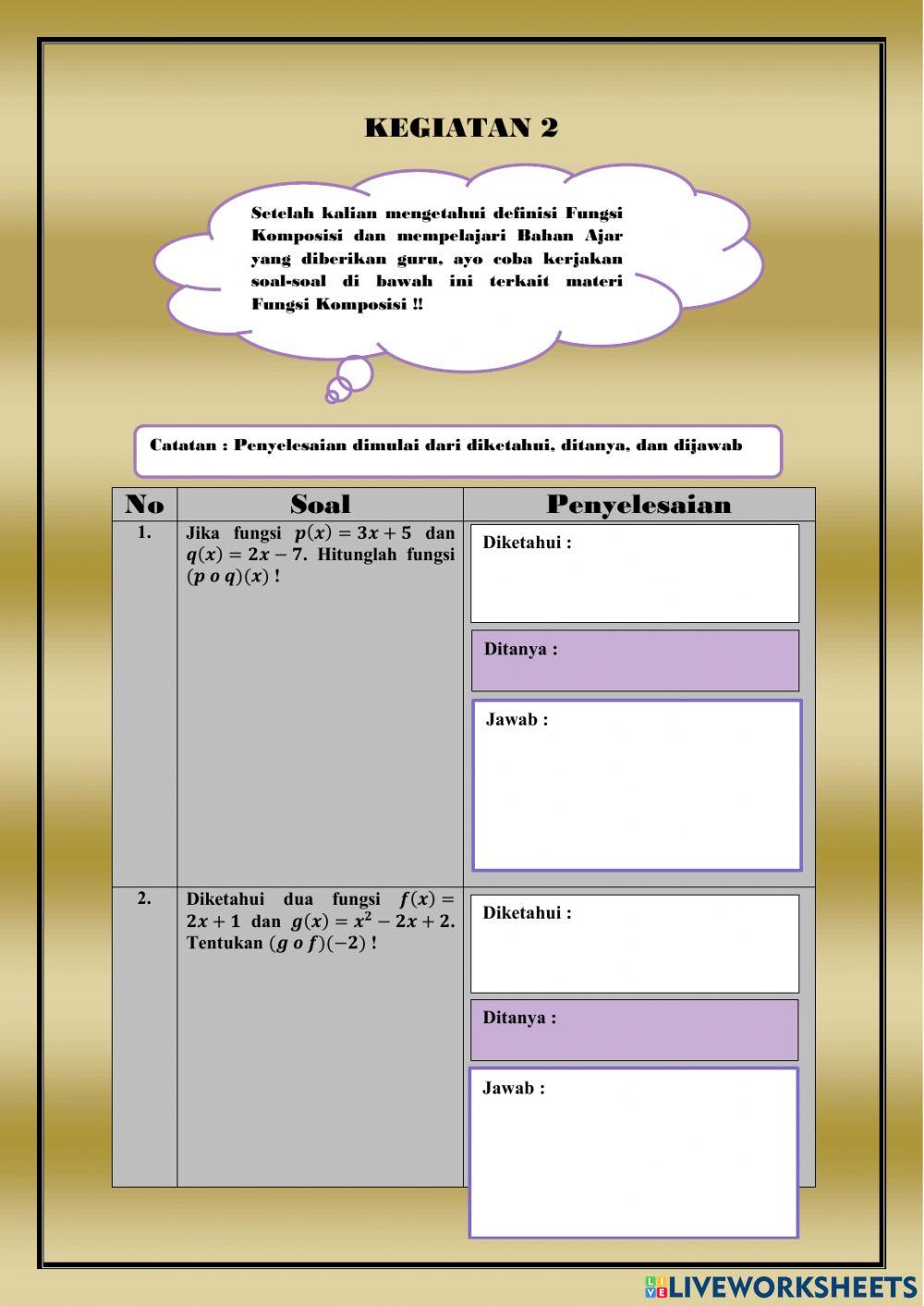 Fungsi Komposisi