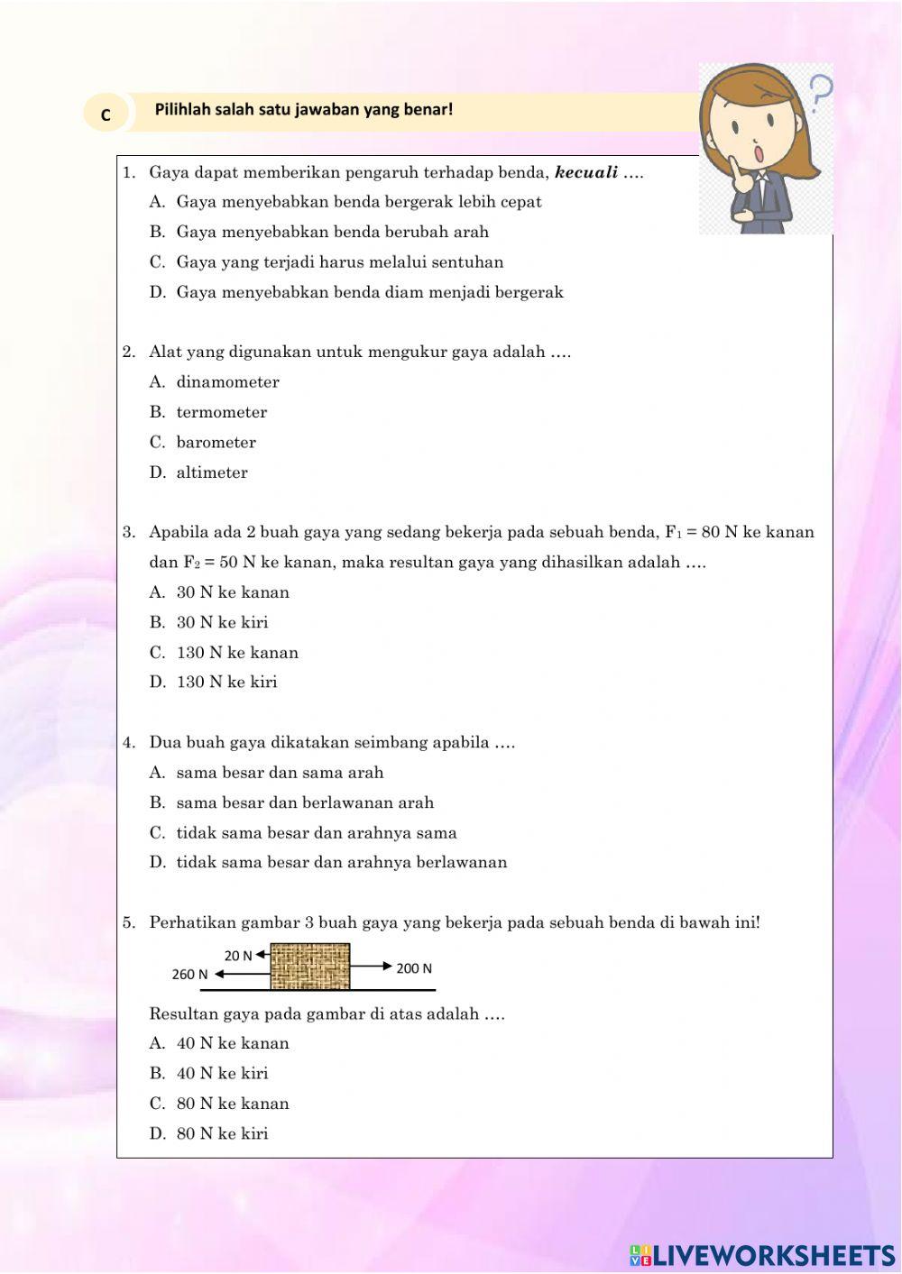 LKPD Materi Gaya dan Hukum Newton