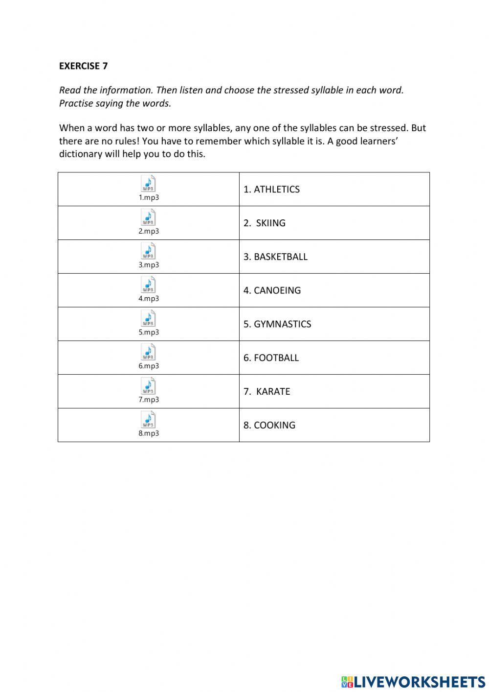 IE0, Unit 3, Listening and Speaking, Exercise 7