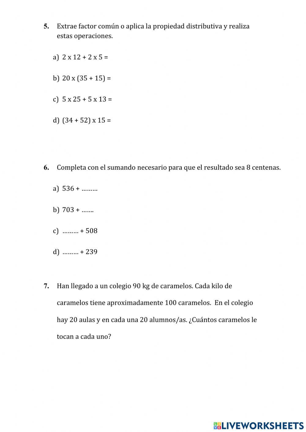 Operaciones combinadas