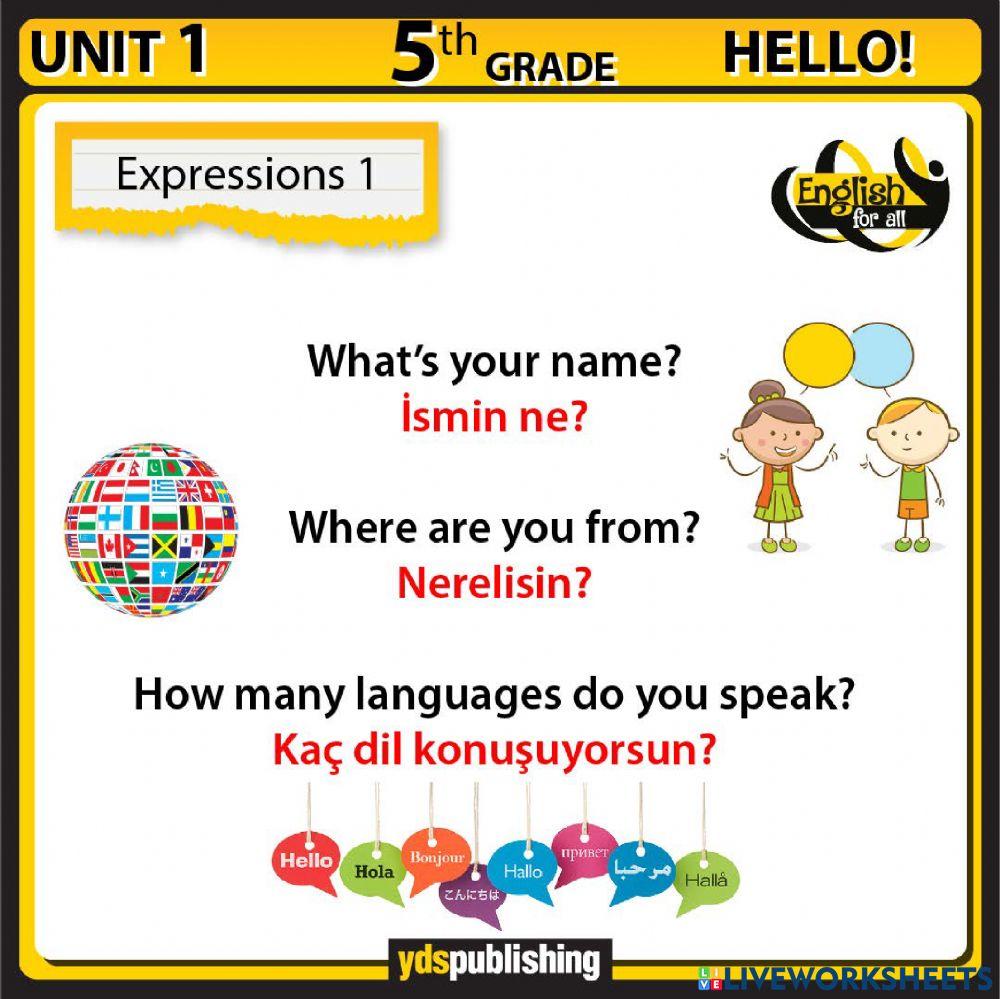 Listen and say Unit 1 Words