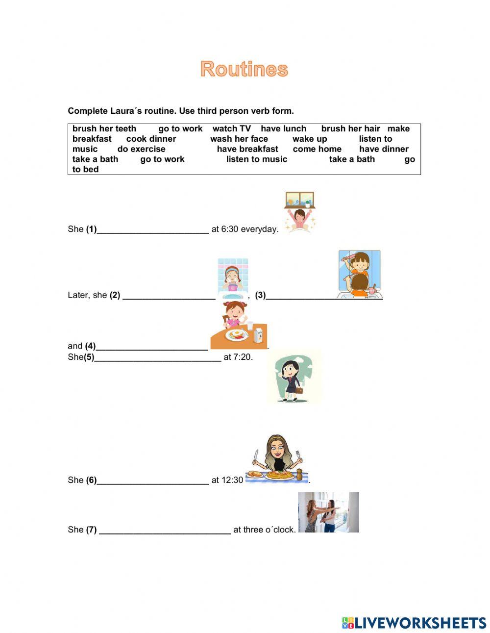 Present simple routine 2170488 | Gabriel Cruz