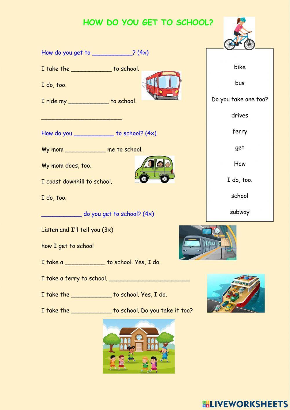 How do you get to school? Song