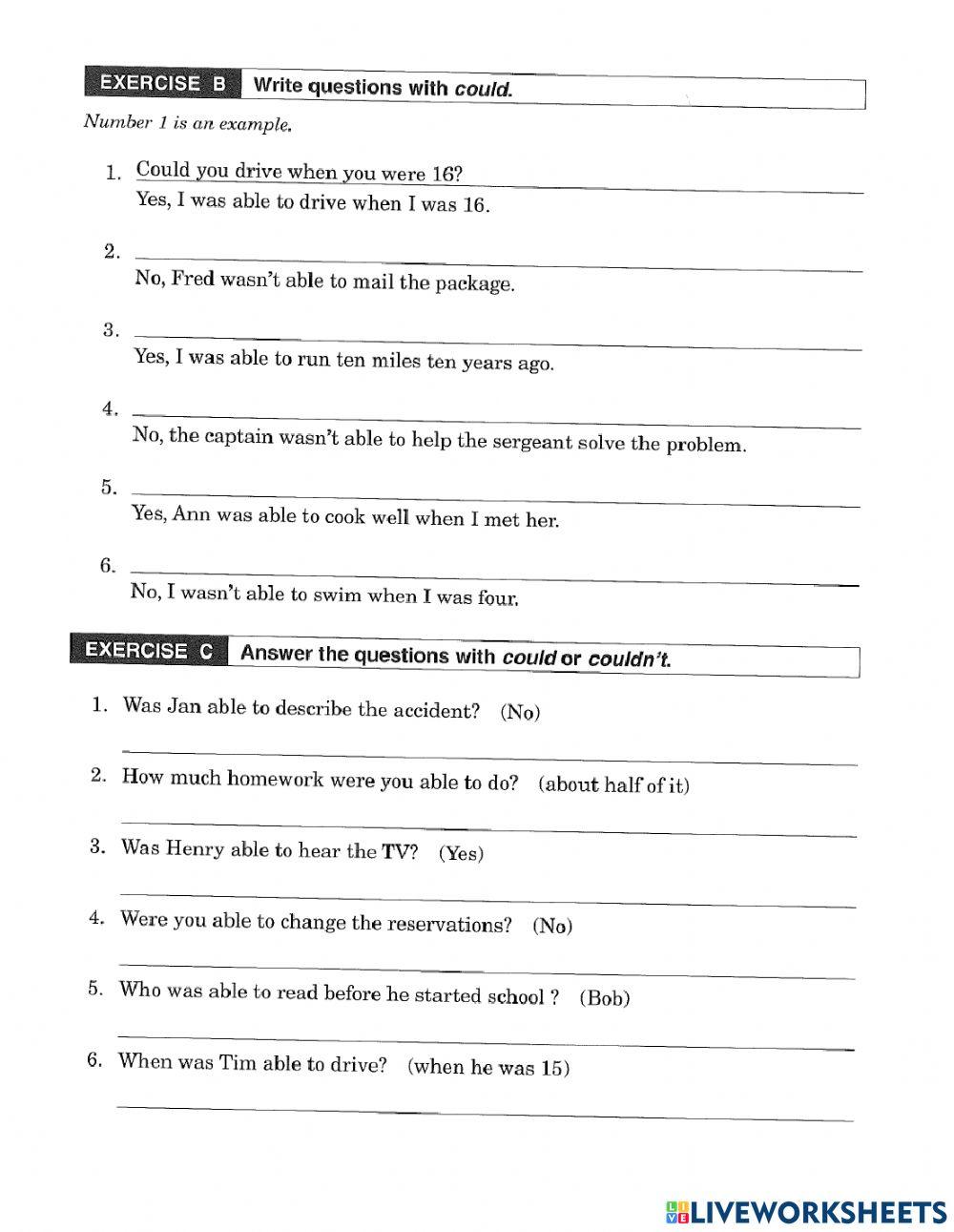 NIALC Vol.4 Lesson 3 Could exercises