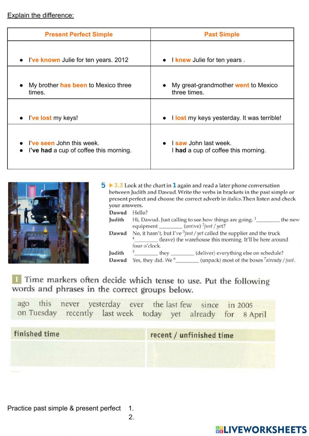 Present Perfect vs. Past Simple