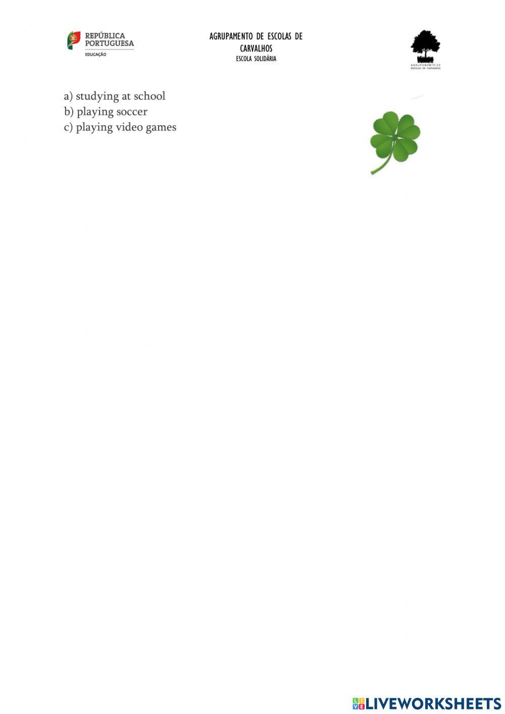 Listening: present simple- present continuous (A2)