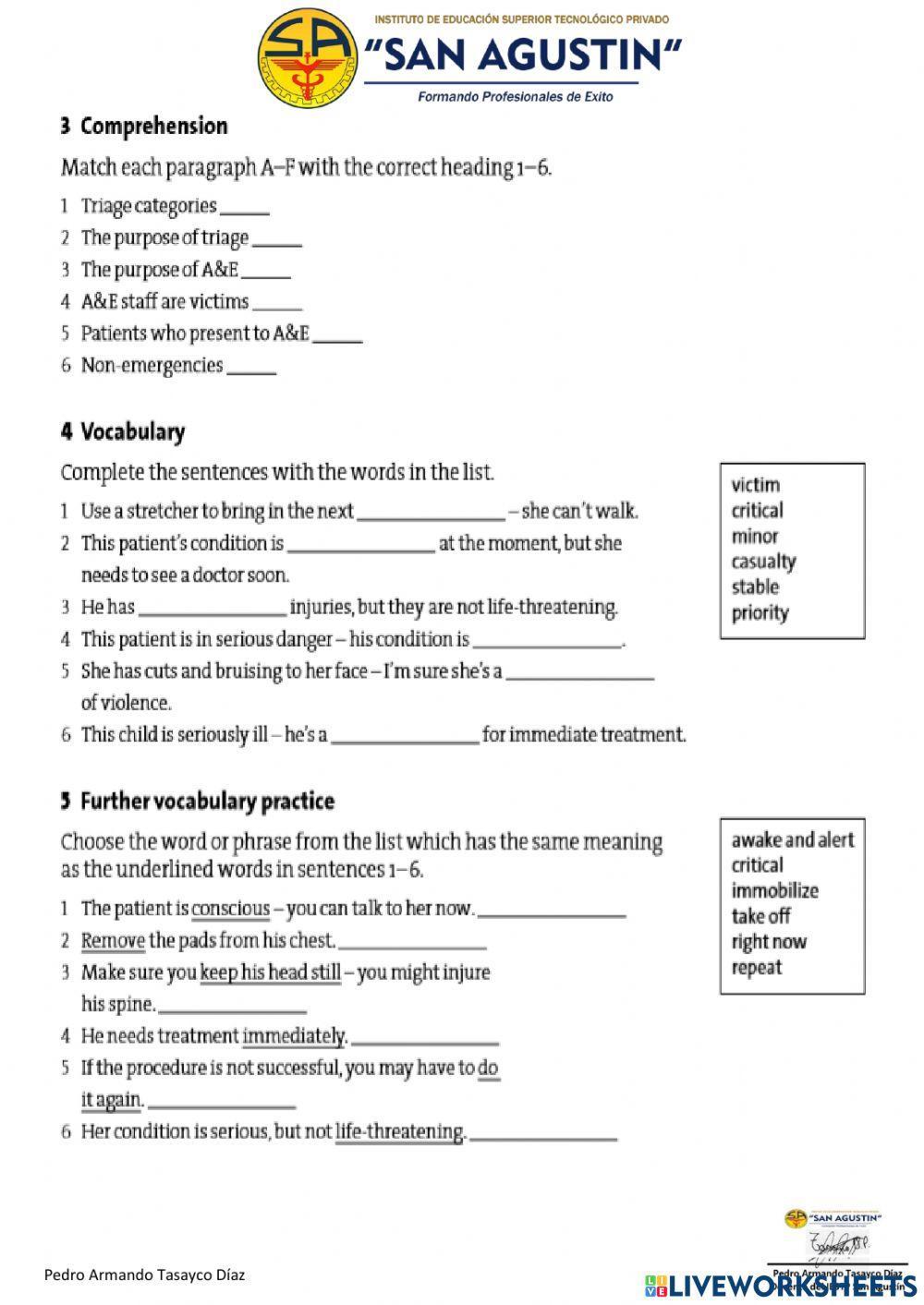 Accidents and emergencies