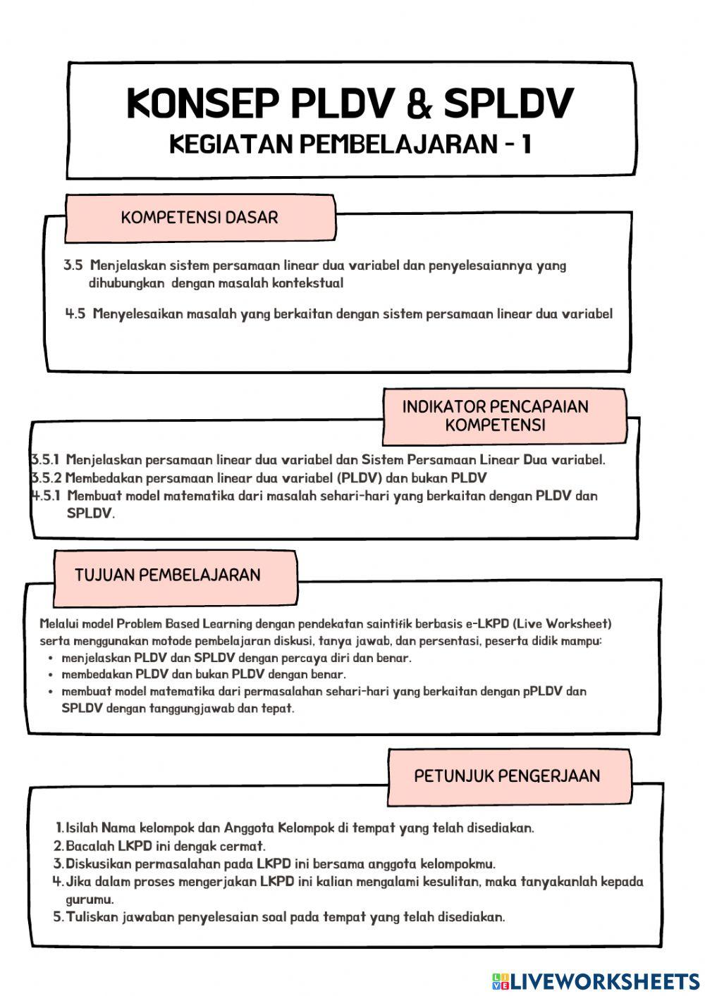 E-lkpd - pertemuan 1 spldv