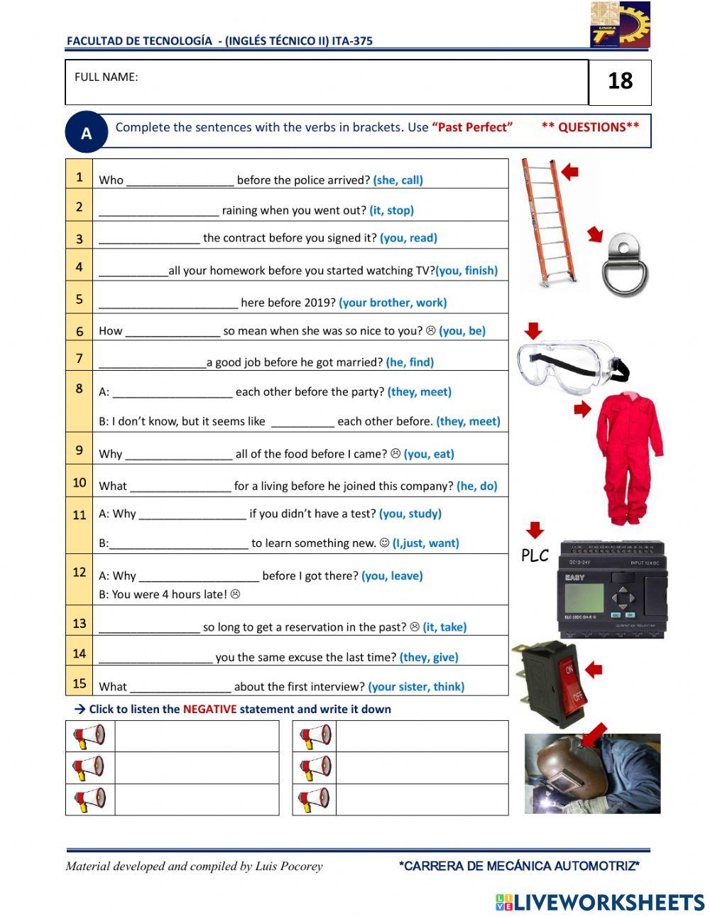Past Perfect-Questions