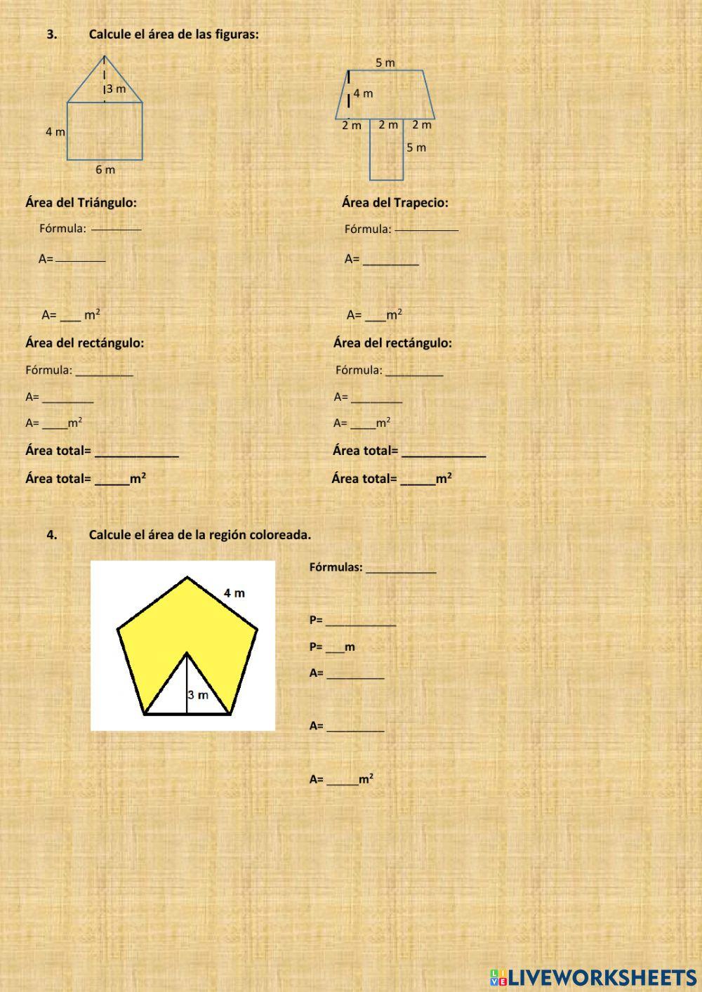 Área de figuras geométricas