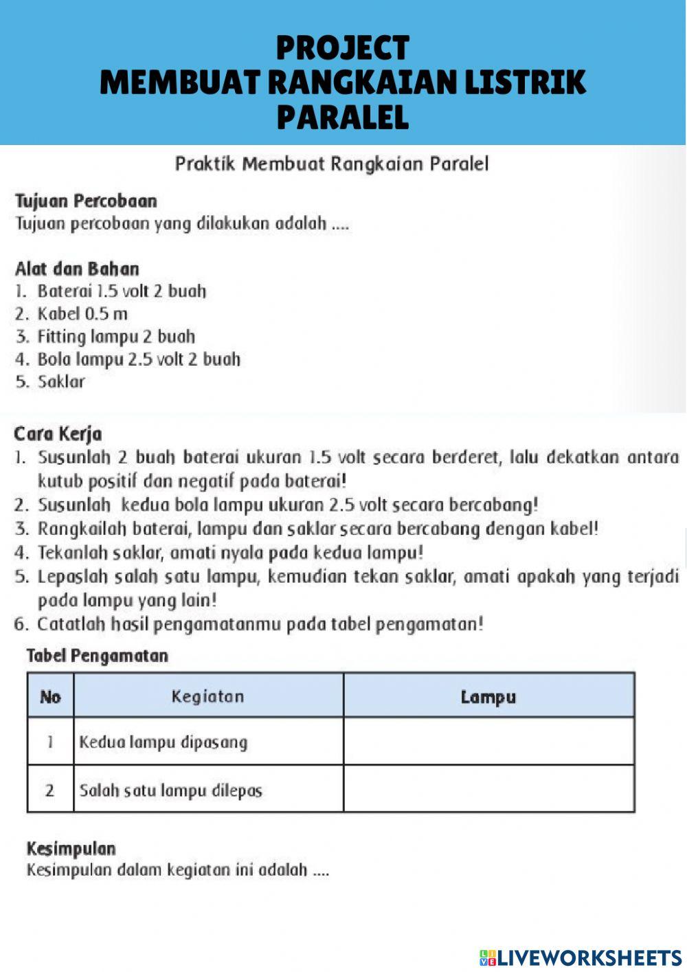 LKPD Kelompok Rangkaian Listrik Paralel