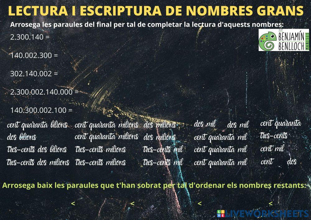 Lectura de nombres grans (fins a 15 xifres)