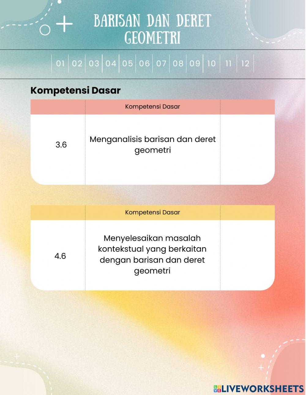 Barisan Geometri Barisan Geometri