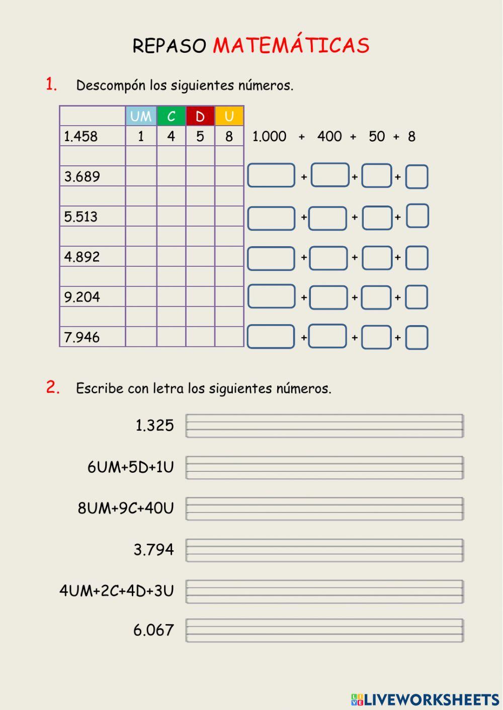 Repaso matemáticas tema 1