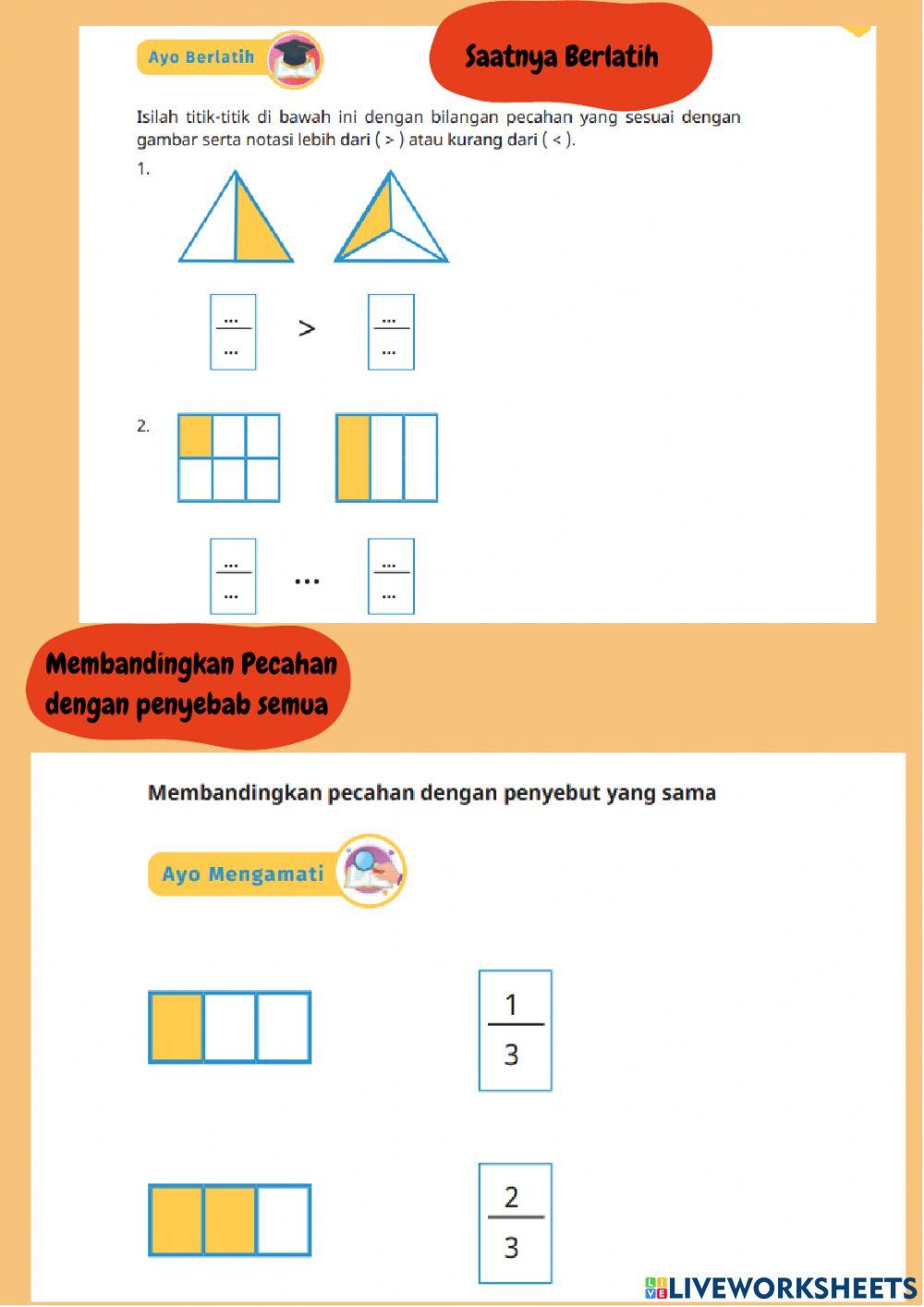 Lkpd matematika kelas 4 materi pecahan