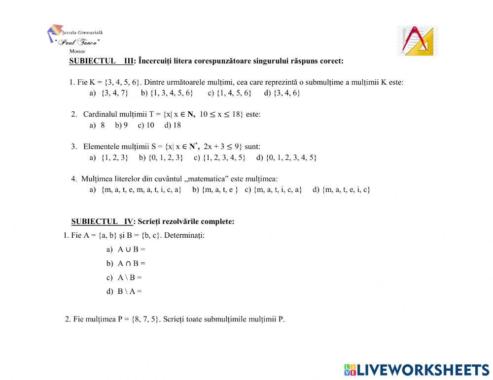 Multimi | Free Interactive Worksheets | 2450859